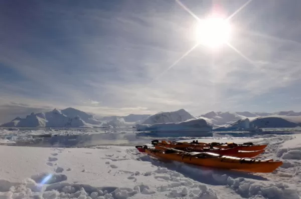 Kayaking in Antarctica.