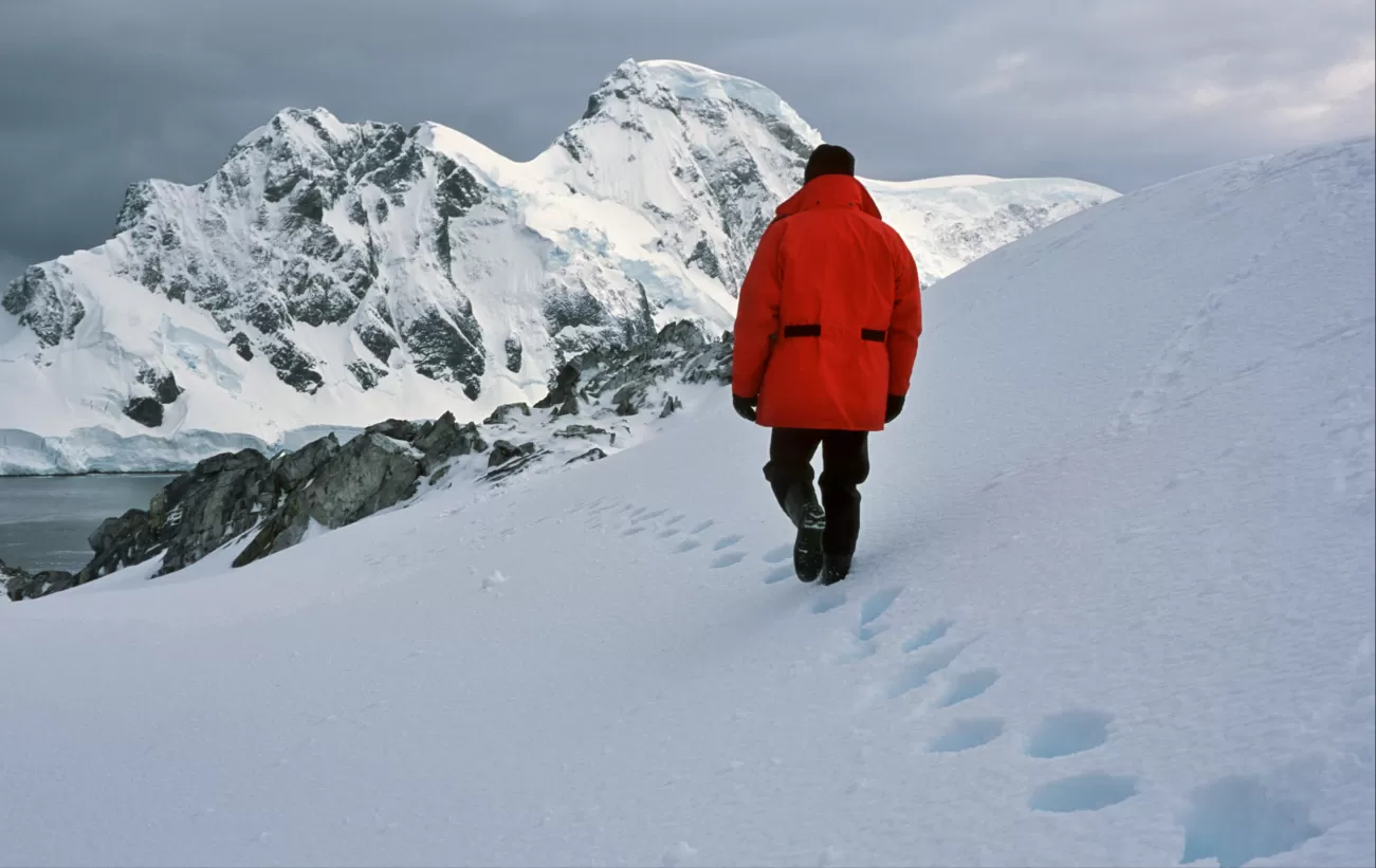 Walk across the pristine Antarctic landscape