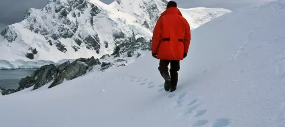 Walk across the pristine Antarctic landscape