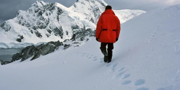 Walk across the pristine Antarctic landscape