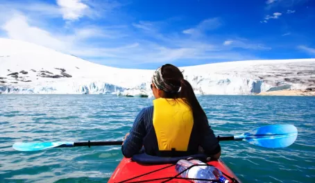 Kayak quiet waters as you sail to remote polar regions
