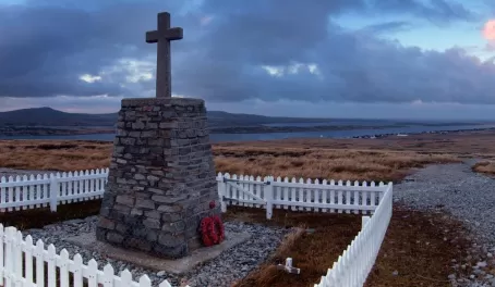 A war memorial in the Falkland Islands