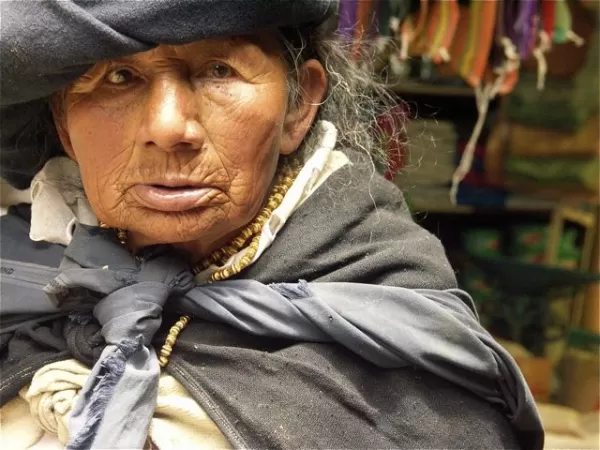 Lines of Otavalo-Market panhandler