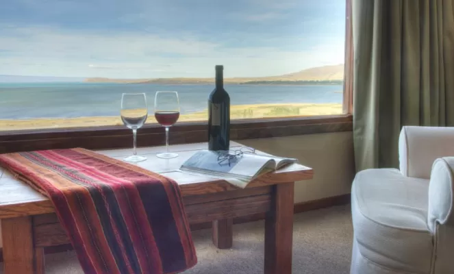 Enjoy a delicious glass of wine while relaxing.