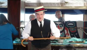 Heritage leader does a reenactment