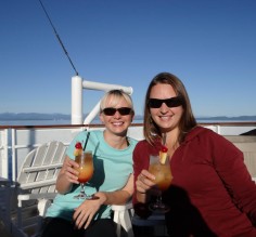 enjoying cocktail hour on deck