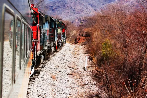 The El Chepe as it travels between Los Mochis and Chihuahua.