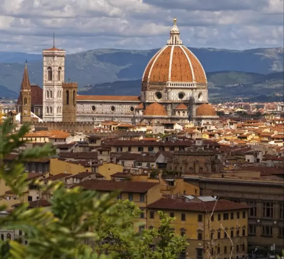 Looking over Florence at the Basilica di Santa Maria del Fiore.