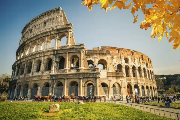 The Roman Colosseum in autumn