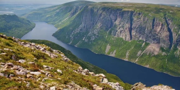 A view from the cliffs of Gros Morne National Park.