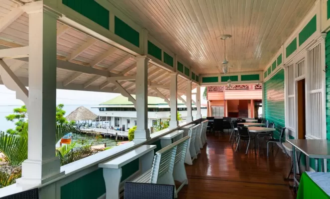 Relax on the patio of the Gran Hotel Bahia.