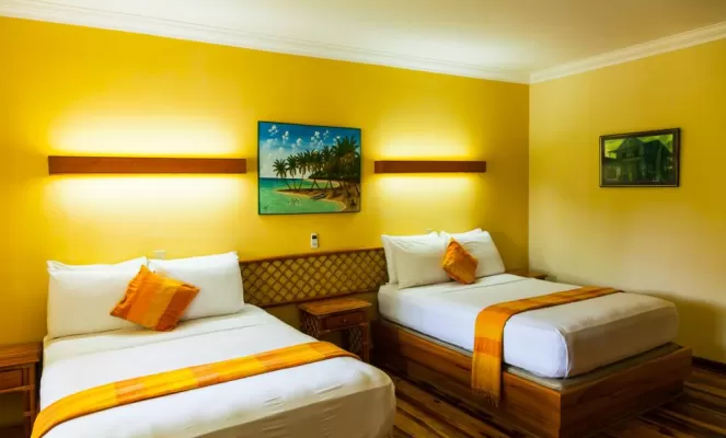 Enjoy the comfort and space of the rooms at the Gran Hotel Bahia.