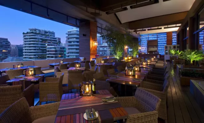 Bask in the panoramic view while enjoy the local tastes of the Terraza's Chilian cuisine.