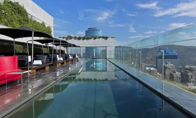 Enjoy the view from WET, the rooftop pool and bar.