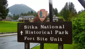 The Sitka National Historical Park entrance