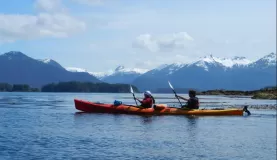 Enjoy kayaking through beautiful Alaskan waters