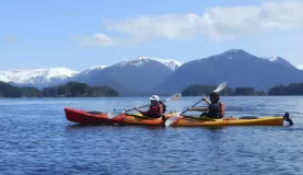 Enjoy kayaking through beautiful Alaskan waters