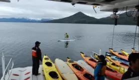 Enjoy kayaking while on a cruise through Alaska