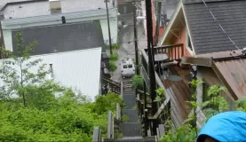 Stairs take you from house to house in Juneau