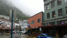 The streets of Juneau Alaska on an overcast day