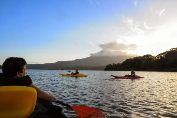 Kayaking right before sunset.
