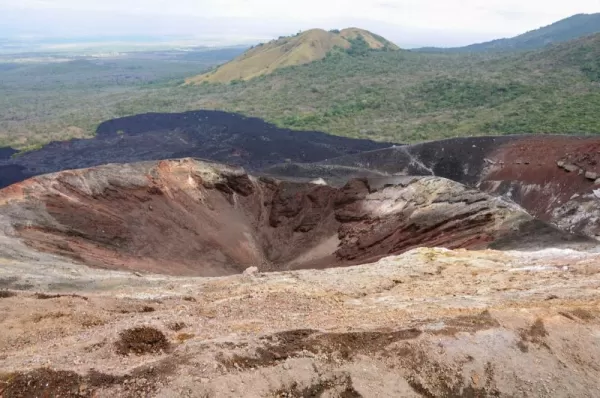 The crater of the Cerro Negro Volcano.
