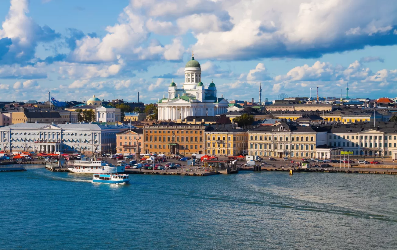 A view of Helsinki, the largest city in Finland.
