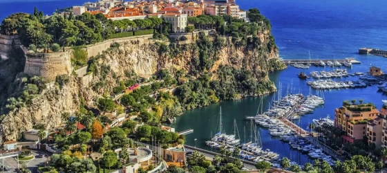 Part of the beautiful French Riviera, Monaco sits high on a cliff.