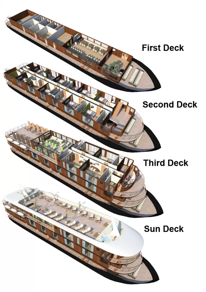The deck plan of the Anakonda.