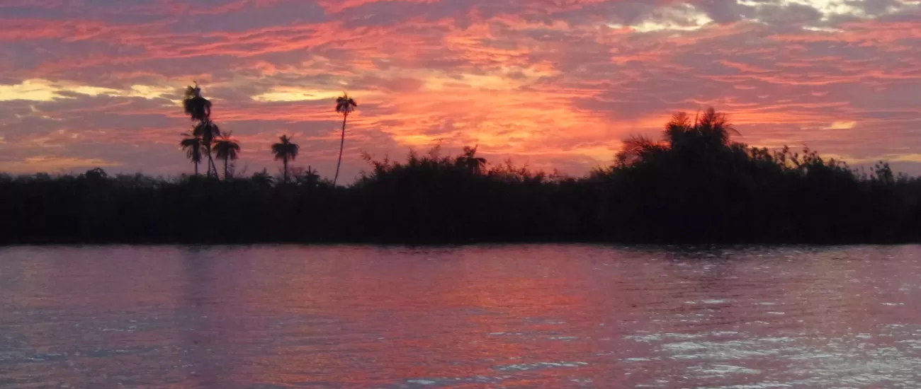 Sunset over the Gambian River in Kuntaur