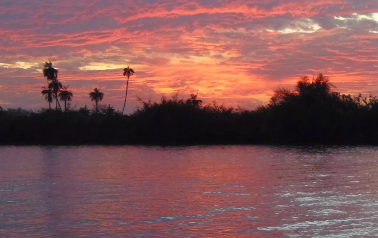 Sunset over the Gambian River in Kuntaur