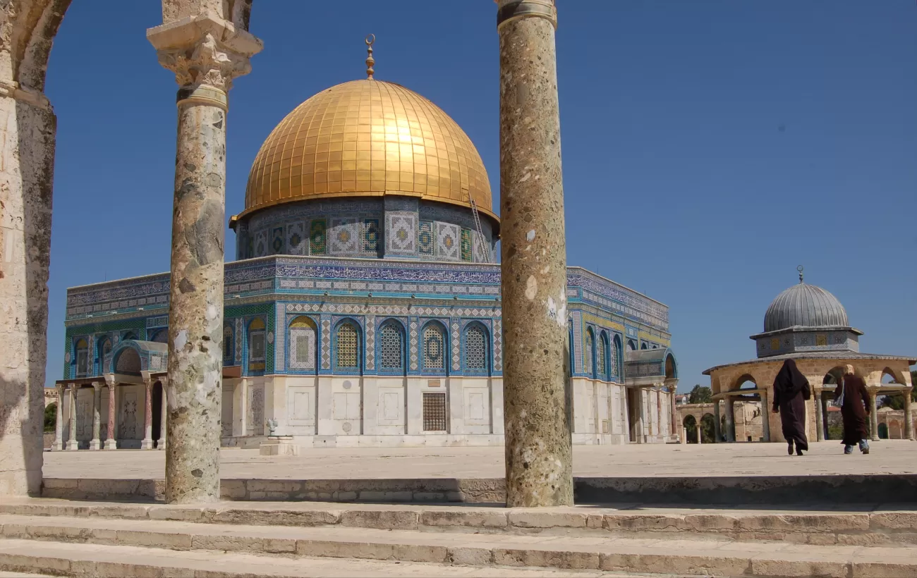 Locals visit the Dome of the Rock in the Old City of Jerusalem.