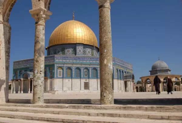 Locals visit the Dome of the Rock in the Old City of Jerusalem.