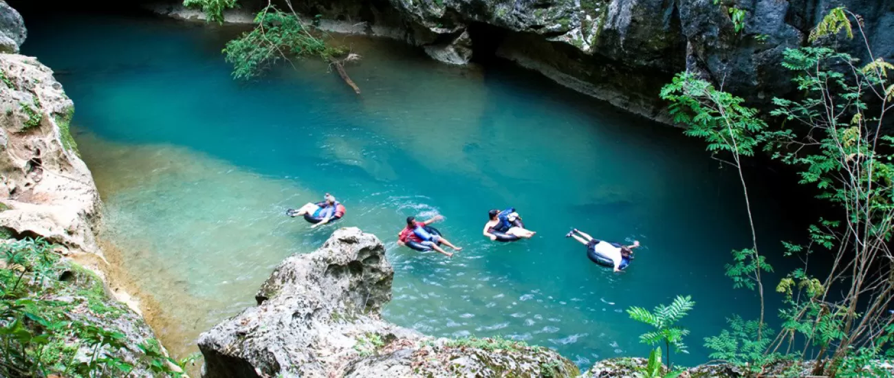 Tubing on the Caves Branch River system in Belize