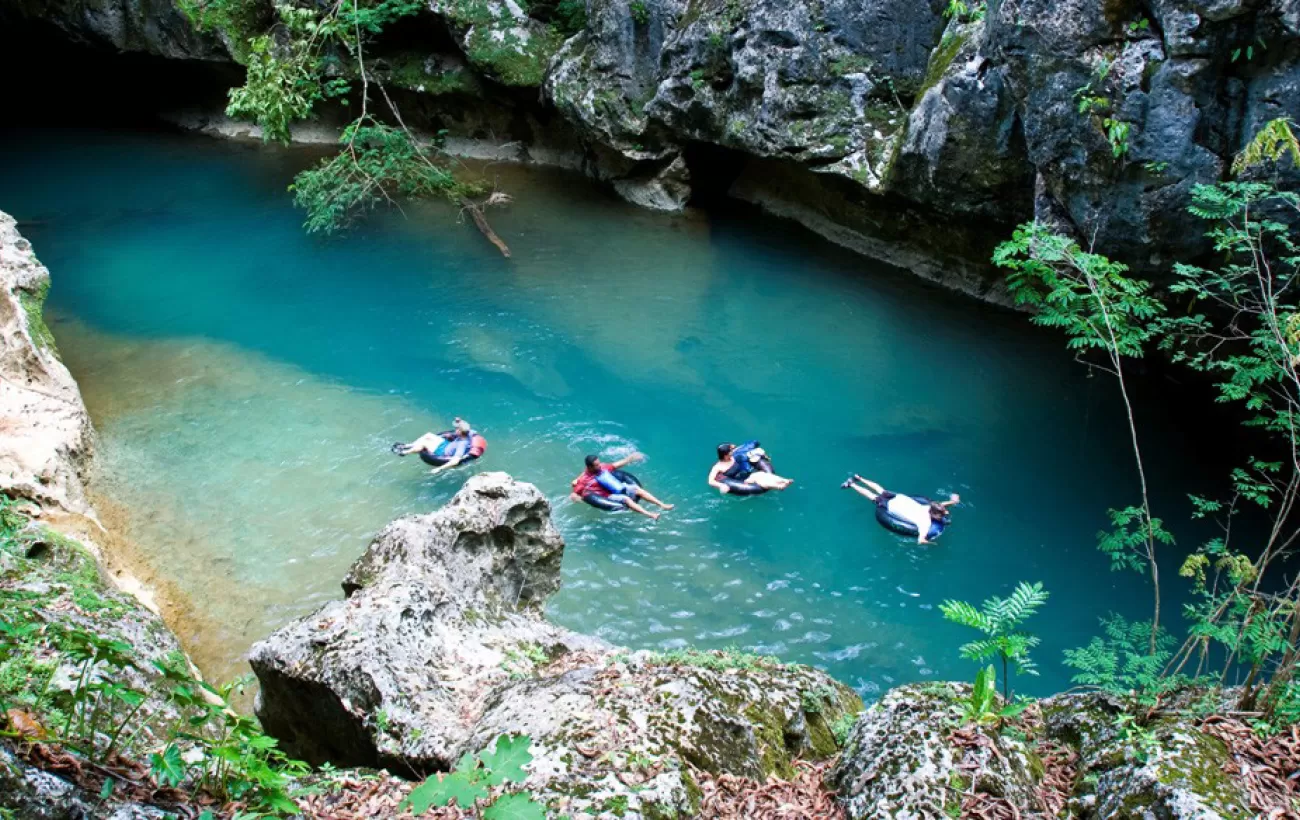 Tubing on the Caves Branch River system in Belize