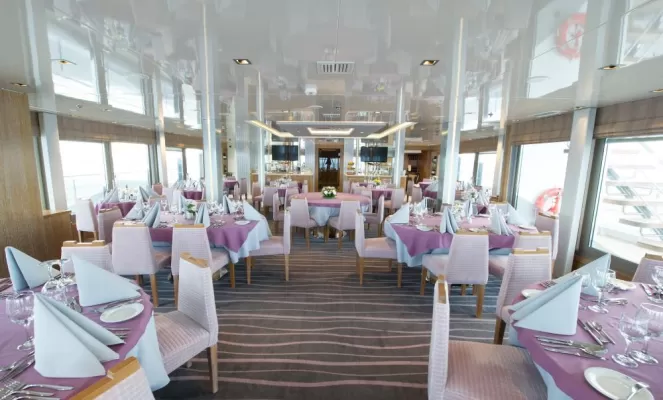 Enjoy fine dining aboard the Variety Voyager