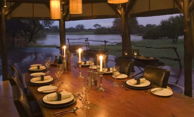 The dining area at the Okonjima Bush Camp
