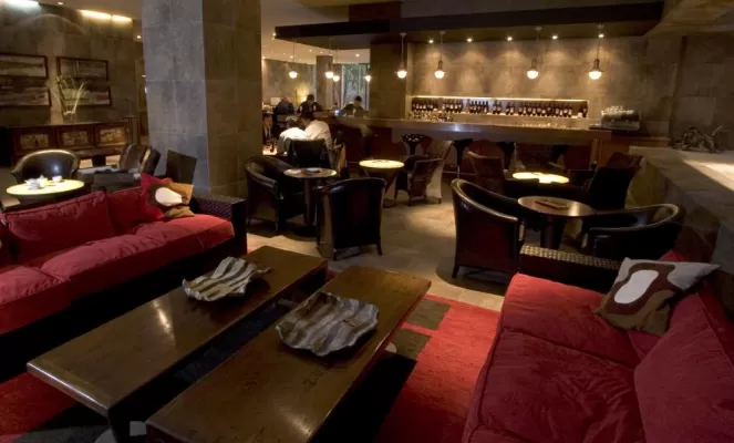 The bar area at the Cabo de Hornos Hotel