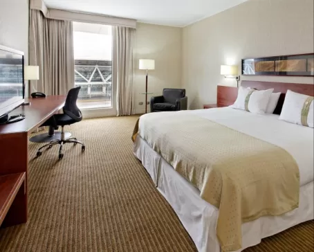 A king room at the Holiday Inn Airport