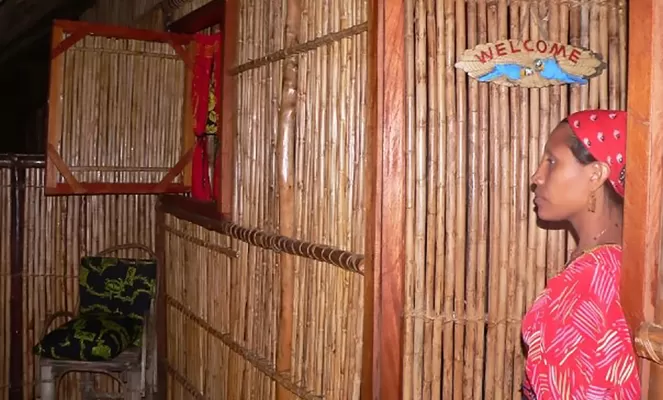 Bamboo huts make for a unique experience