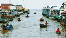 The floating village of Tonle Sap, Cambodia