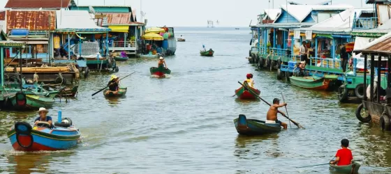 The floating village of Tonle Sap, Cambodia