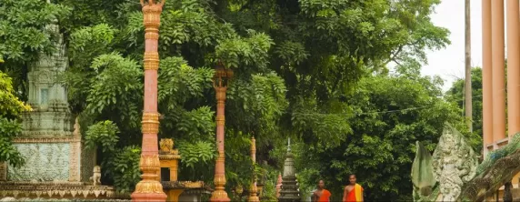 Monks outside the temple