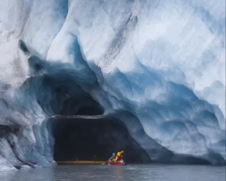 Kayak alongside glaciers on your Alaskan cruise