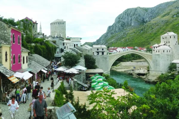 History and nature come together in Mostar.
