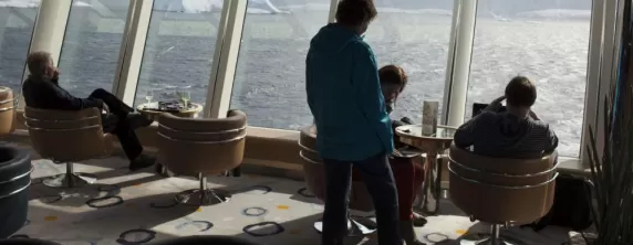 Take advantage of the large windows aboard the MS Fram