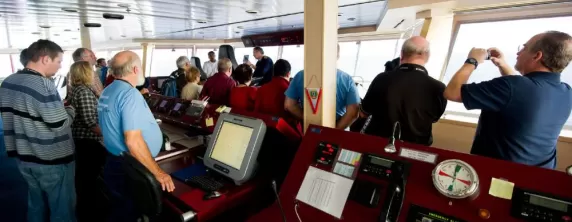 Enjoy views from the bridge as you sail on the MS Fram