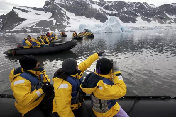 Zodiac excursisons give you a whole new perspective on the vast Arctic landscape