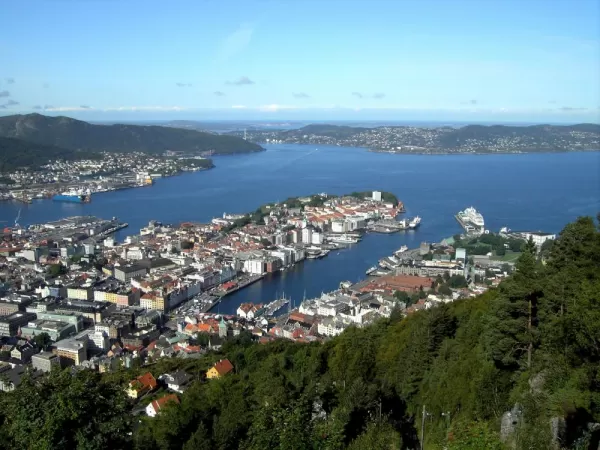 An aerial view of Bergen