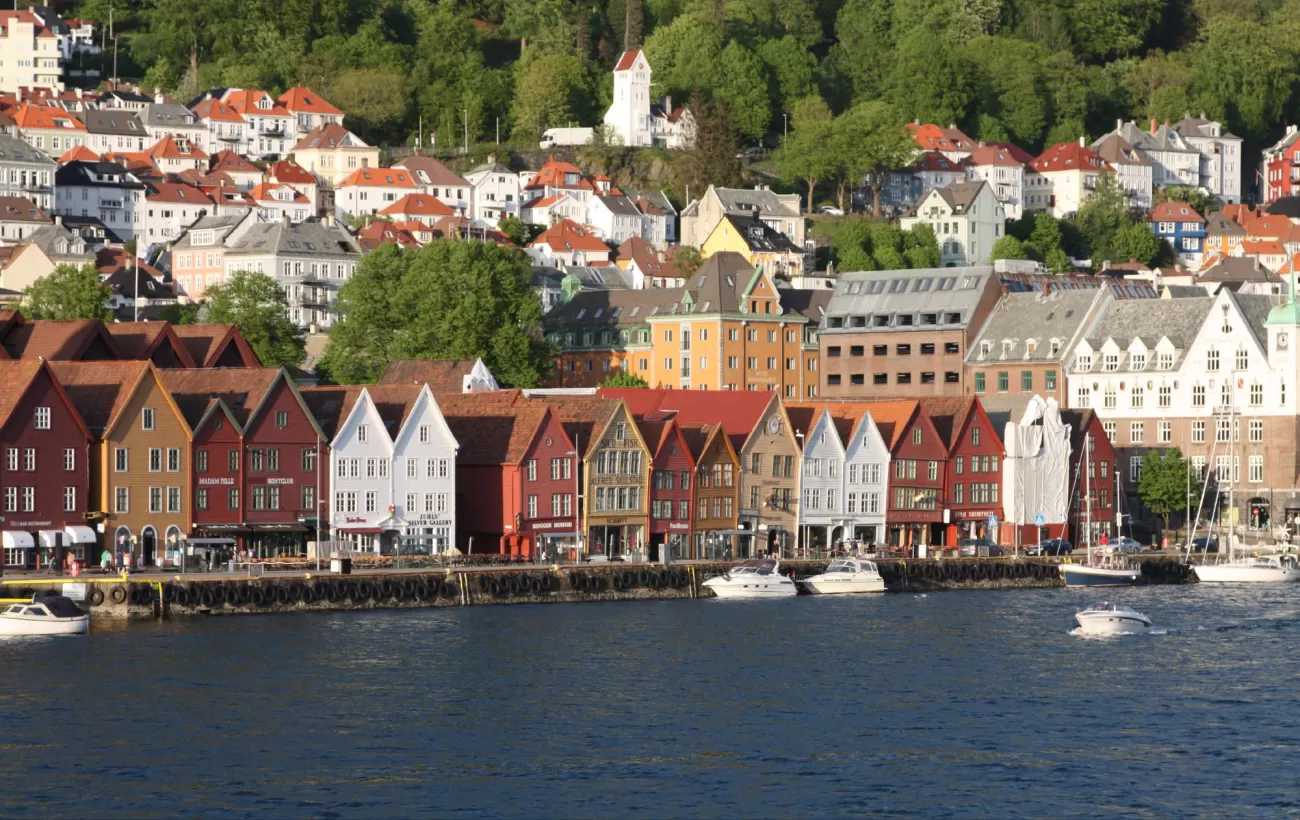 View the colorful houses of Bergen
